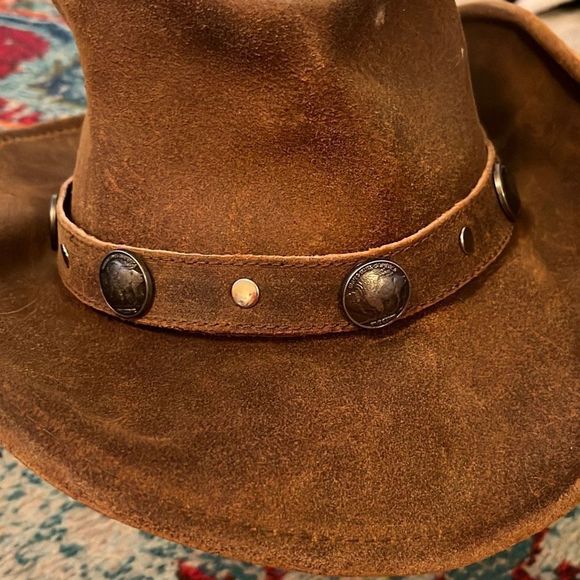 Minnetonka Buffalo Nickel Leather Hat - Picture 2 of 11